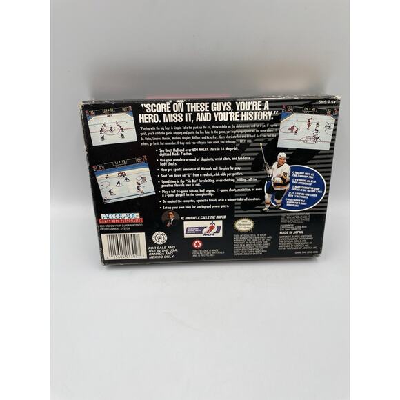Brett Hull Hockey SNES) Box/ Manual/ Game/Extras Complete!! - Picture 4 of 10
